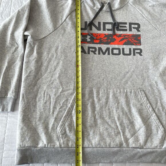 4XL Under Armour Hoodie Mens Blue Gray Camo Logo Pullover Sweatshirt Loose Fit - Picture 12 of 12